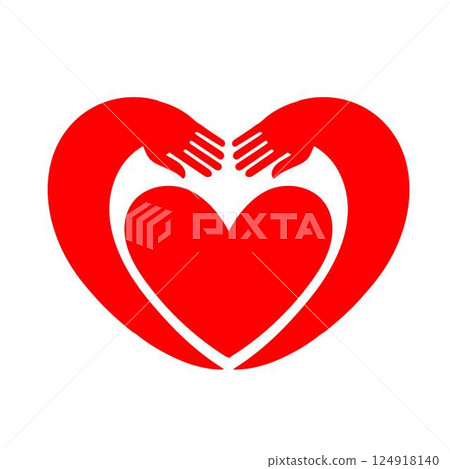Arms around the heart 124918140