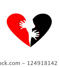 Woman, broken heart icon. Vector illustration. Flat design. 124918142