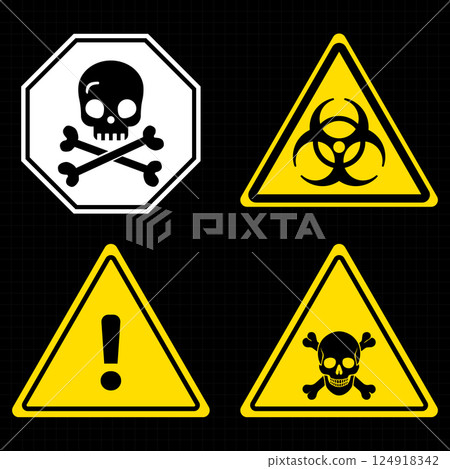 Set of danger caution seamless tapes Set of danger caution seamless tapes 124918342