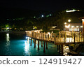 Resort night view: Pier Lights Shining in the Tropical Night 124919427
