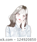 一個擔心的年輕女子的插圖 124920850