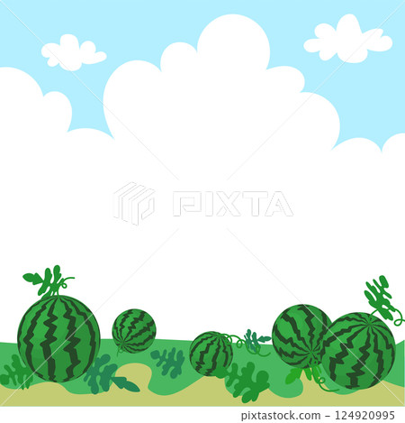 Summer Landscape Illustration of a Watermelon Farm 124920995