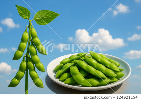 新鮮的毛豆 124921154