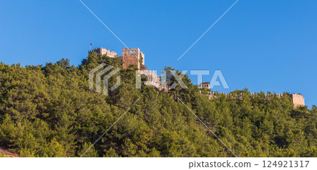 Summer panoramic landscape photography with walls and landward fortress 124921317