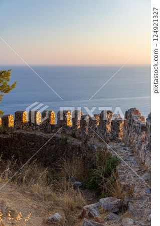 Alanya Kale fortress wall, Turkey. It was built in the 13th century 124921327