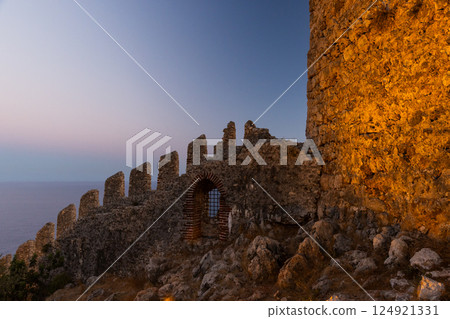 Alanya Kale fortress exterior, Turkey. It was built in the 13th century Alanya Kale fortress exterior, Turkey. It was built in the 13th century 124921331