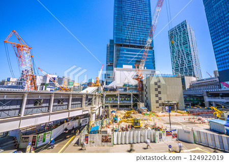 Tokyo cityscape in Japan: Closed building... New west exit passage at the back left of the building... Goodbye Shibuya Station West Exit = 9th Tokyo cityscape in Japan: Closed building... New west exit passage at the back left of the building... Goodbye Shibuya Station West Exit = 9th 124922019