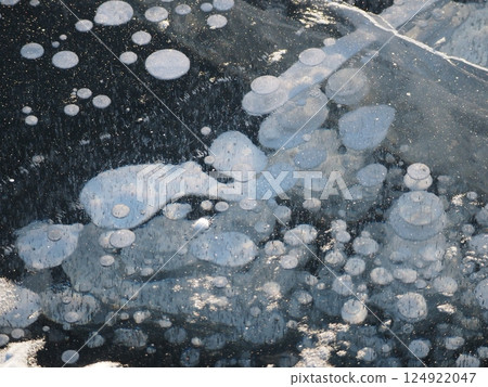 在Bunpei湖的冰泡 124922047