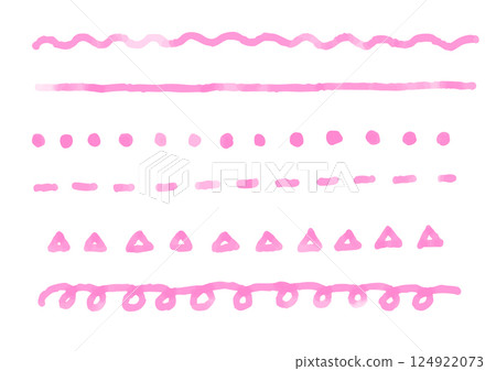 Watercolor hand-drawn line set, pink 124922073