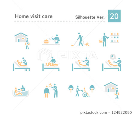 Visiting care icon set 124922090