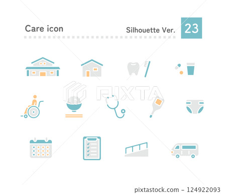Nursing home and related icons Nursing home and related icons 124922093