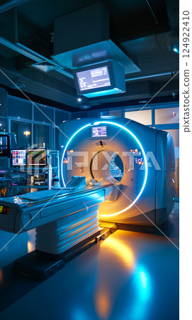 Sophisticated medical scanning machine such as MRI or CT scanner 124922410
