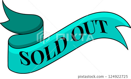 Elegant Turquoise Ribbon Sold Out Banner 124922725