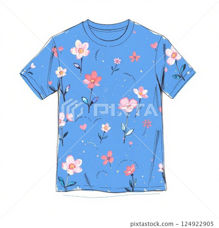 Cute T-shirt illustration 124922905