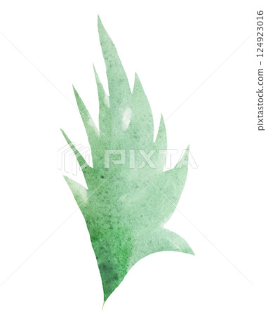 Watercolor light green leaf isolated illustration, pastel spring wedding stationery element 124923016