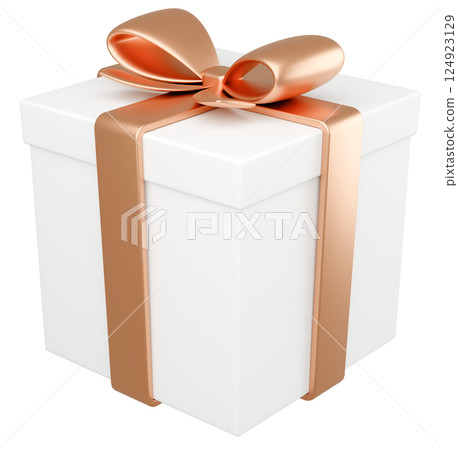 3D illustration_gift_gold 3D illustration_gift_gold 124923129