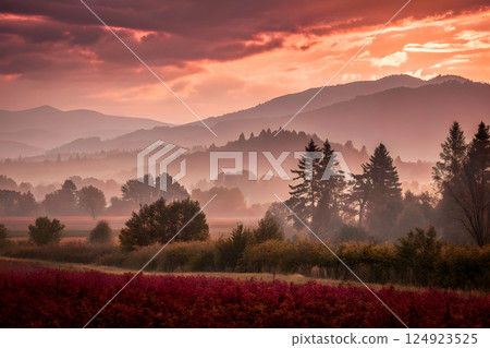 fog on the mountain 124923525