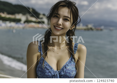 仲夏海灘女性形象 仲夏海灘女性形象 124923740