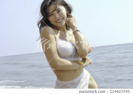 仲夏海灘女性形象 仲夏海灘女性形象 124923745