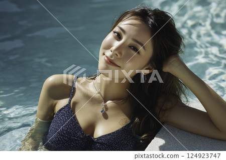 Midsummer beach female image 124923747