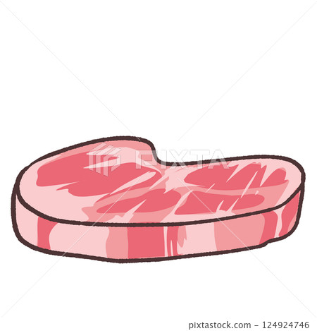 Simple and cute meat illustration 124924746