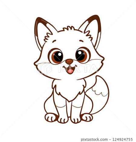 fox, cartoon, vector 124924755