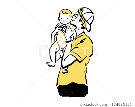 Papa holding a baby Ikumen 124925135