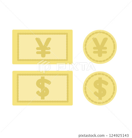 Money dollar yen illustration Money dollar yen illustration 124925143