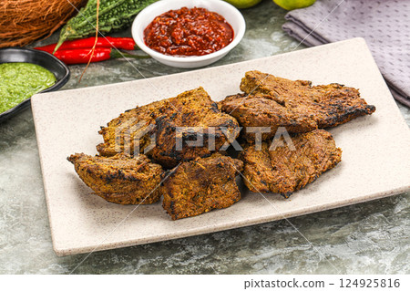 Grilled beef barbecue with spises Grilled beef barbecue with spises 124925816