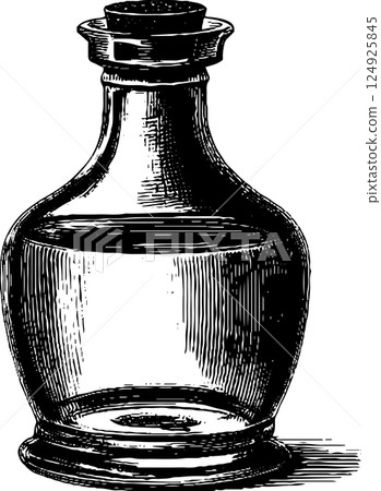 Vintage engraved illustration of a potion bottle design for artistic and decorative use Vintage engraved illustration of a potion bottle design for artistic and decorative use 124925845