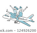 飛機上的女孩要去兩人旅行 124926200