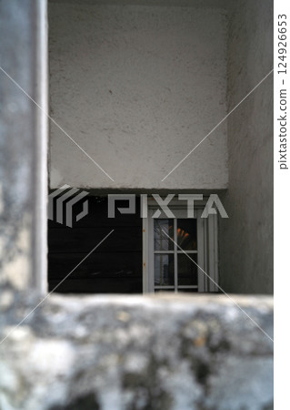 Retro cafe window glass 124926653