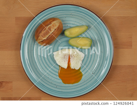 Plate with breakfast 124926841