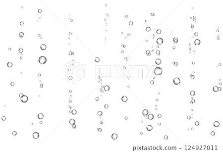 Oxygen air bubbles  flow  in water on white  background. 124927011