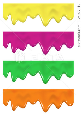Yellow, pink, green, orange drip cream drops, marmalade. Yellow, pink, green, orange drip cream drops, marmalade. 124927019