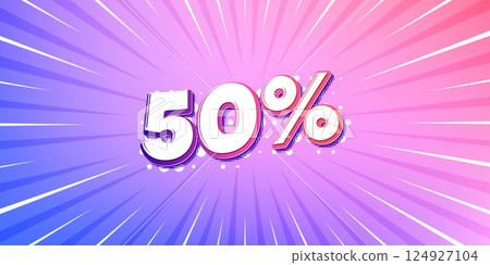 Discount sun rays gradient banner. Light burst background. 50 percent off sale tag. Discount offer price sign. Special offer symbol. Gradient sun rays. Sunburst light. Vector Discount sun rays gradient banner. Light burst background. 50 percent off sale tag. Discount offer price sign. Special offer symbol. Gradient sun rays. Sunburst light. Vector 124927104