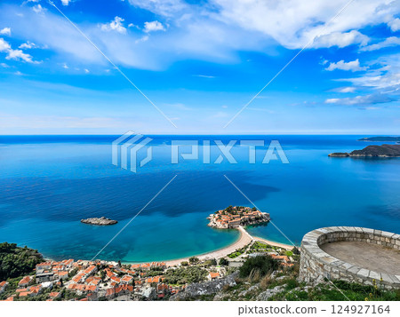 Aerial View of Sveti Stefan, Montenegro 124927164