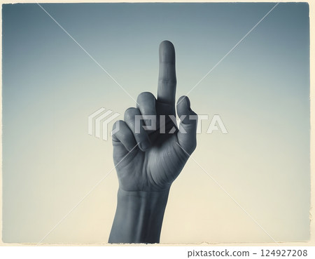 Human Hand Pointing with Index Finger Isolated on White Background 124927208