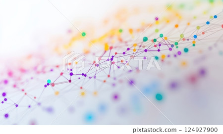 Colorful connected network background for technology and communication design. Big Data Analysis 124927900