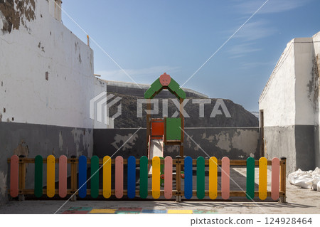 Empty children playground, Galdar, Gran Canaria 124928464