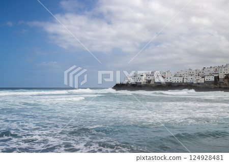 Atlantic ocean and a city El Roque, Gran Canaria Atlantic ocean and a city El Roque, Gran Canaria 124928481