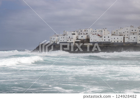Atlantic ocean and a city El Roque, Gran Canaria Atlantic ocean and a city El Roque, Gran Canaria 124928482