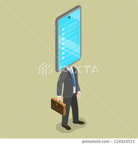3D Isometric Flat Vector Illustration of Internet Addiction, Dependence to Social Networks 3D Isometric Flat Vector Illustration of Internet Addiction, Dependence to Social Networks 124928553