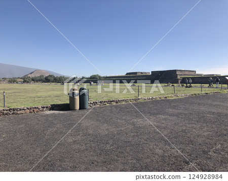 A distant view of Teotihuacan, an ancient Mesoamerican city in Mexico A distant view of Teotihuacan, an ancient Mesoamerican city in Mexico 124928984