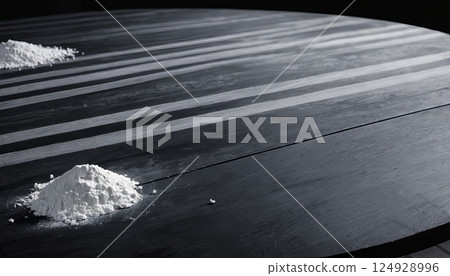 illustration of white powder cocaine line 124928996