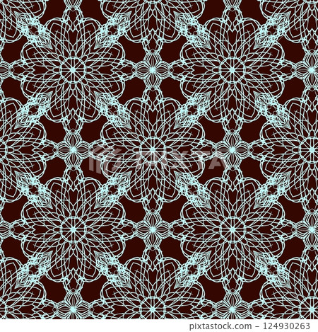 Seamless pattern with snowflakes. Endless knitted ornament. 124930263