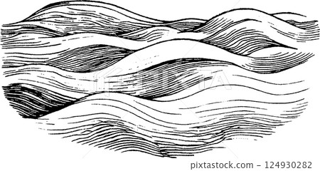 Stylized Waves Illustration 124930282