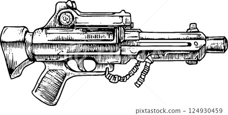 Futuristic Firearm Illustration 124930459