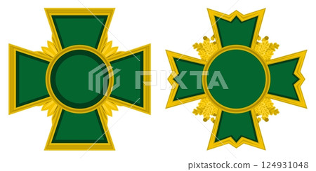 gold crosses with simple patterns leaves ukraine 124931048