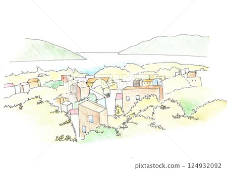Landscape Interior Perspective Sketch Landscape Interior Perspective Sketch 124932092